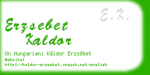 erzsebet kaldor business card